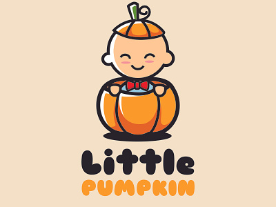 little baby Pumpkin baby cartoon charachter design fun halloween halloween bash illustration logo mascot pumpkin vector