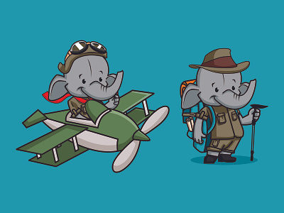 adventure Elephant design adventure animation cartoon charachter elephant elephant logo fun logo mascot vector