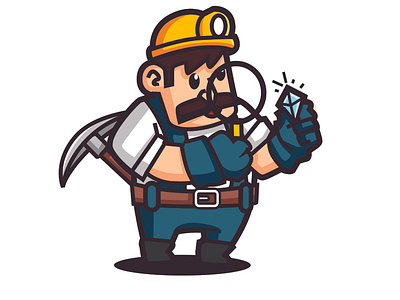 cute Miner character design animation charachter design fun illustration logo mascot vector