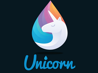 Colorful unicorn logo cute logo unicorn logo