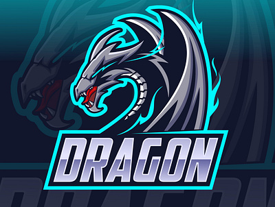 dragon esport logo design charachter dragon dragon esport e sport esport fun gamer gamers logo mascot squad team vector