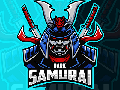 Dark samurai e-sport logo e sport esport fighter japan katana samurai