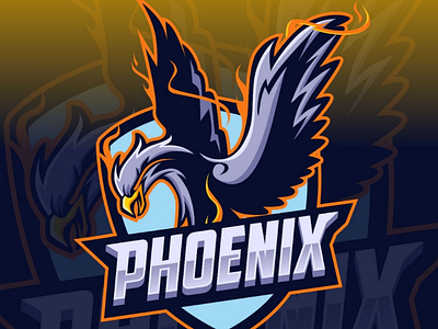 Phoenix Mascot E-sport logo design bird character e sport esport fire game gamer logo mascot phoenix sport squad team