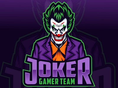 Joker e-sport logo design angry bad character clown e sport esport game joker logo mascot squad team twitch