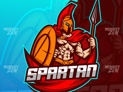 Spartan mascot e-sport logo character e sport game gamer logo spartan sport twitch war warrior