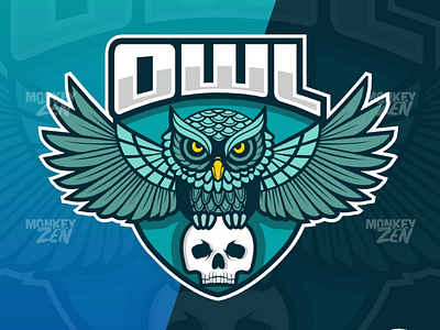 Owl with Skull mascot e-sport logo design bird esport esportlogo game gamer logo mascot owl skull sport