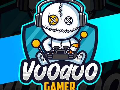 voodoo gamer mascot logo designs cartoon charachter e sport esport game gamer logo mascot sport twitch voodoo voodoo doll