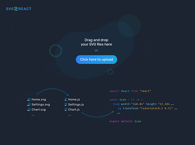 SVG 2 React home page app illustration ui ux web