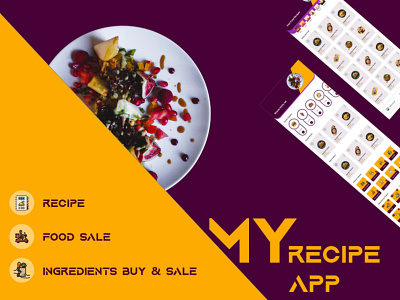 My Recipe App app branding ecommerce ecommerce design food food app food truck foodie recipe app recipe book recipes
