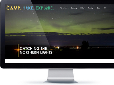 Camp.Hike.Explore homepage sneak peak design ui website