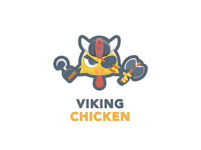 Viking Chiken branding chicken design flat design icon illustration logo ui vector viking