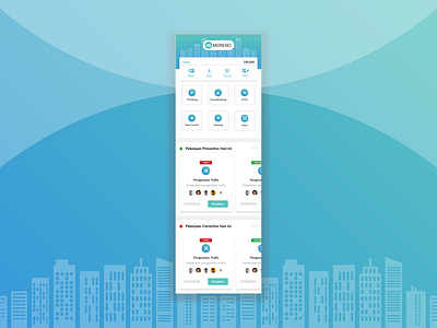 Building Management Mobile Apps Homepage with slider task