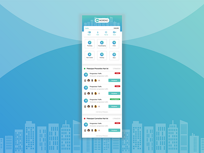 Building Management Mobile Apps Homepage with Card list task