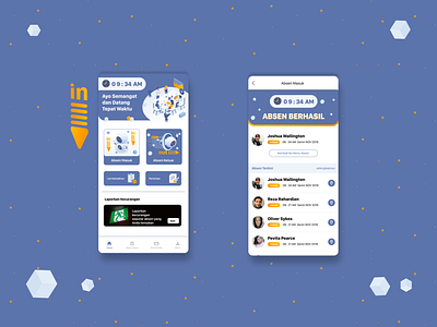 Attandance Application absence app application attandence complex design flat design homepage illustraion illustrator iphone main menu mainpage menu design mobile app modern design present ui ux