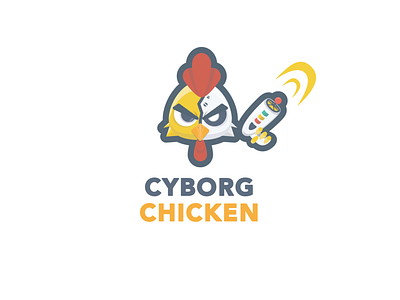 Cyborg Chicken branding chicken cyber cyberpunk cyborg design flat design illustration logo logos modern design typography ui vector