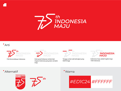 Logo 75th ( Indonesia Maju ) - Unofficial branding design flat icon illustration logo typography