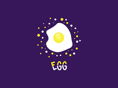 Fried egg isolated on background animation app art background design design egg eggs flat fried friedegg fun identity illustration ui vector violet web website white yellow
