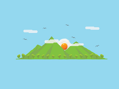 Egg Rise egg flatdesign landscape mountain rise