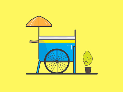 Gerobak Gilo-gilo From Indonesian cart flatdesign gerobak graphic design illustration indonesian trditional