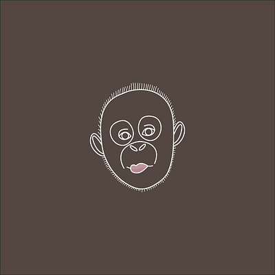 Orang Utan Child animal artline borneo human icon icondesign indonesian lineart orangutan sketch social