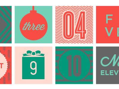 Christmas Elements christmas number numerals patterns tree typography