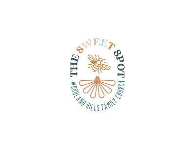 The Sweet Spot bee floral flower illustration logo neutral series summer sweet typography