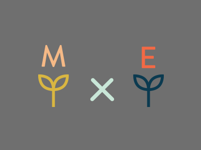 Midwest Eclectic icon leaf letters logo simplistic