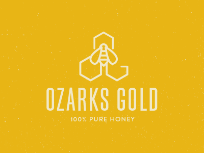 Ozarks Gold bee branding clean honey lines logo simplistic