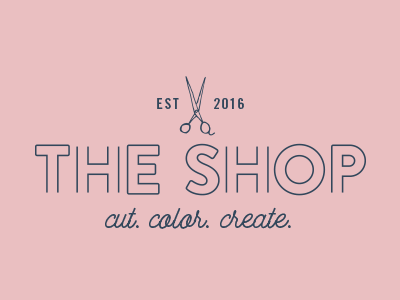 The Shop brand clean lines logo mark salon shop simplistic