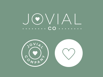 Jovial Company branding clean company heart logo simple