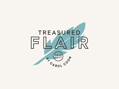 Treasured Flair brand clean feather logo mark plume simple