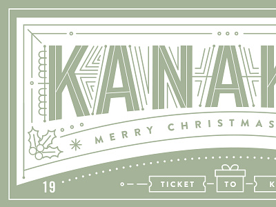 Christmas Ticket art christmas holiday line ticket type typography