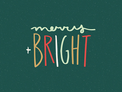 Merry and Bright bright christmas drawn hand holiday merry sketch type typography