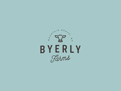 Byerly Farms angus brand branding cow farm farmer farms illustration logo