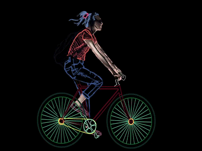 Ride The Bike composition design illustration line art motion graphics