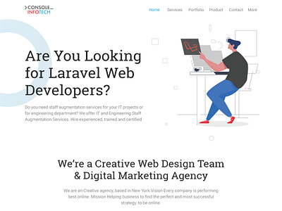 Laravel Staff Agumentation Landing Page Design design illustration landing page laravel website