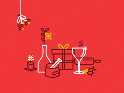 Holiday Cheer! alcohol christmas dog gift icons illustration simple