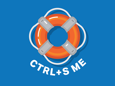 CTRL+S Me computer flat funny icon illustration life saver ocean pictogram save shirt tshirt web
