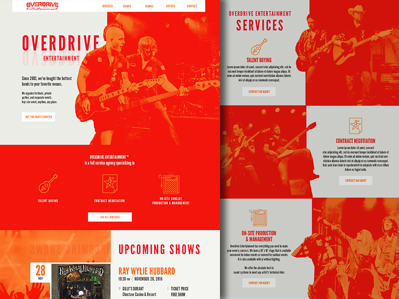 Modern Grunge Web Design desktop homepage landing ui web design agency event music grunge modern website