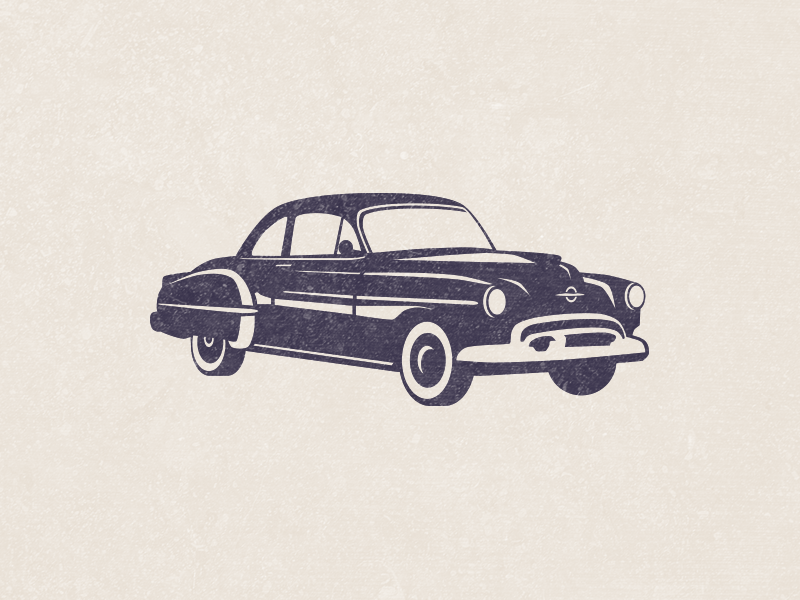 Vintage Car speedster illustration classic mid century retro branding logo car vintage