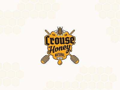 Uh-huh Honey bee crest emblem farm gold honey honeycomb local lockup logo natural typography