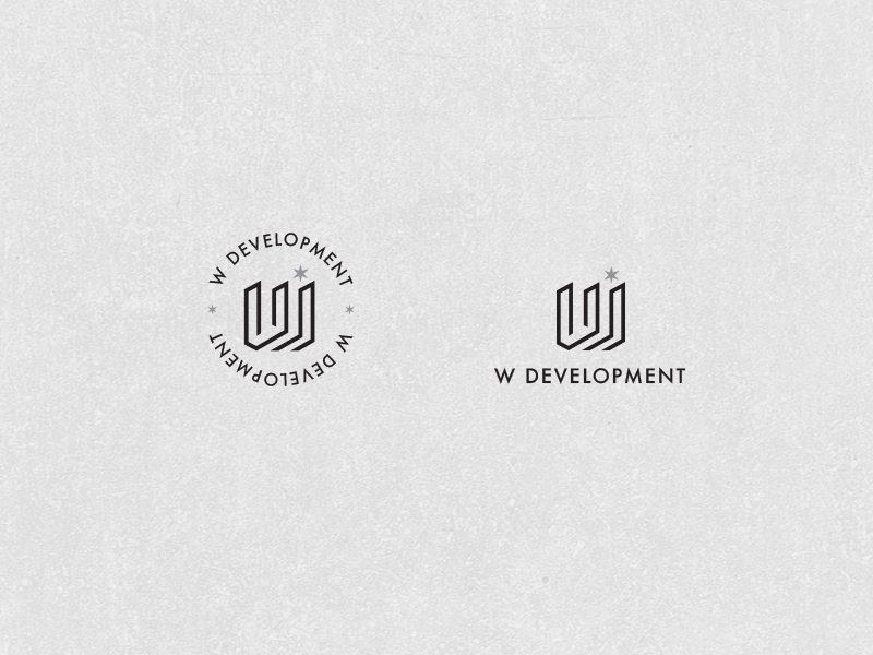 W Development Logo icon commercial emblem w star real estate building logo