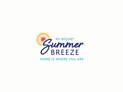 Summer Breeze Logo branding home logo mark resort rv script sun