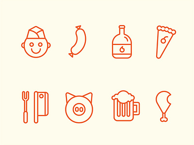 Sausage Restaurant Icons