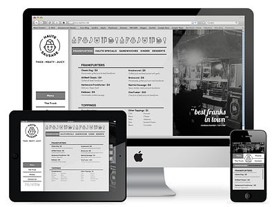 Haute Sausage app interactive menu responsive restaurant web