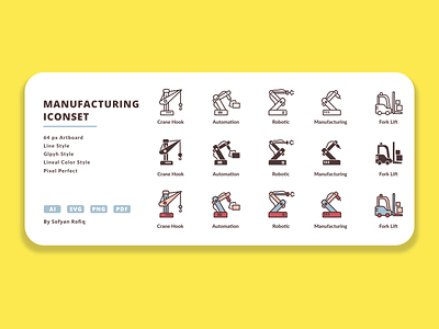 Manufacturing Icon Set app design graphic design icon iconpack iconset simple ui website