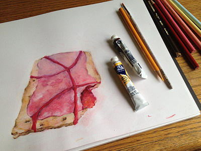 Making of Sweet Thanks color debut draw drawing food paint pencil process rebound sketch tools watercolor