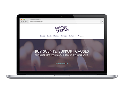 Common Scents - Landing Page cause clean ecommerce fragrance hero landing logotype retina simple social web web design