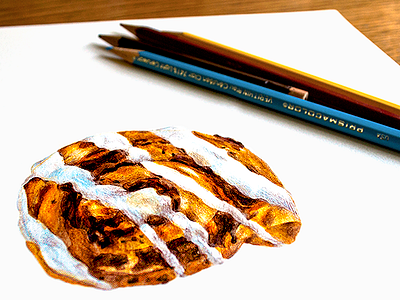 Cinnamon Bun 'a' 3d colorful creative drawing drawn font lettering pencil process sweet type typeface