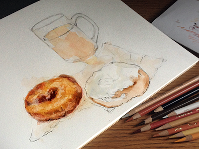 Fall Promo Process 3d colorful donut drawing illustration lighting paint pencil process rebound sketch sweet